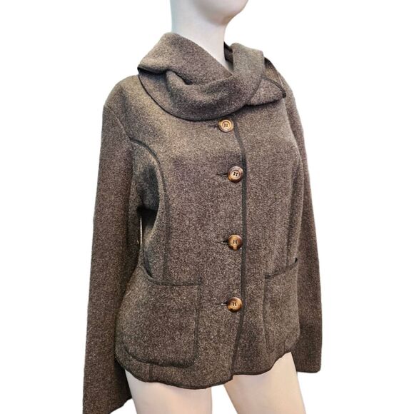 It's Your Adventure Gray Wool Blend Jacket Sz Large Womens Fall Coat - Picture 6 of 11